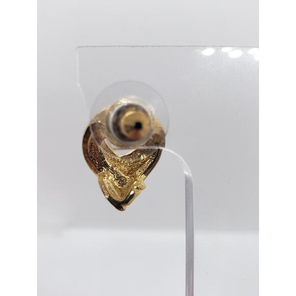 Vintage convertible Rhinestone Earring Jackets Crystal Stud gold toned - Picture 11 of 11